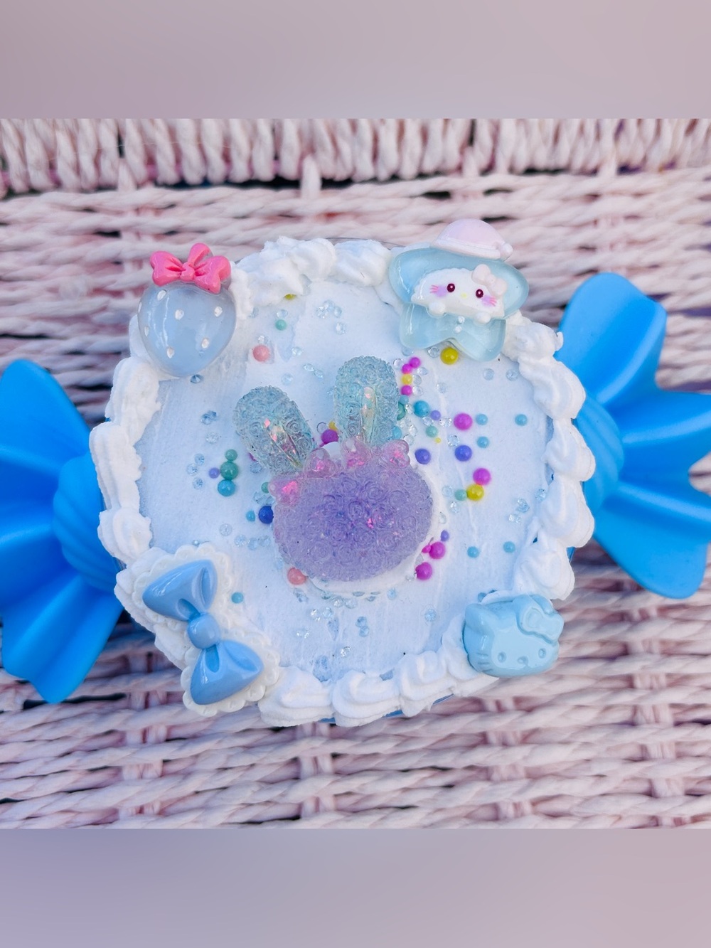 🎀 Kawaii Decoden Bow Trinket Box | Pastel Bunny Jewelry Box